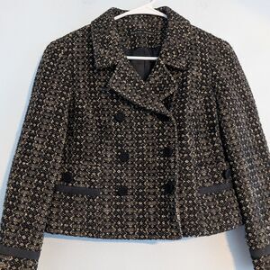 Jenne Maag Wool Jacket Cropped Blazer Double Breasted Office Siren Academia P